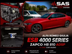 Read more about the article Alfa Romeo Giulia – wygłuszenie przednich drzwi i rozbudowa car audio